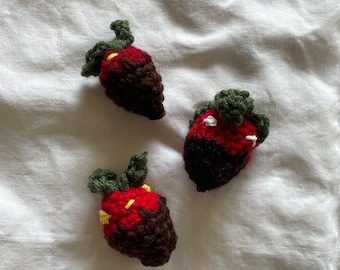 Crochet Strawberry CATNIP Cat Toy