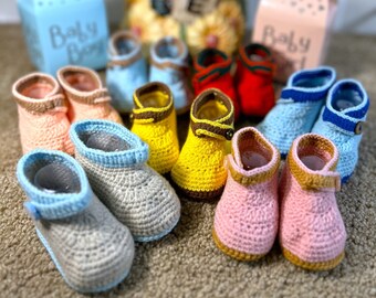 Sapatinhos de bebê artesanais – Sapatos de crochê macios, ideia de presente para recém-nascidos