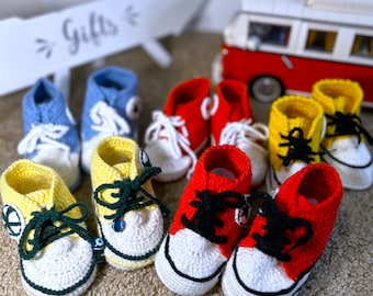 Sapatinhos de bebê macios feitos à mão – Presente para recém-nascido, sapatinhos de bebê de tricô
