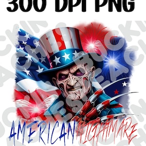 USA, film horror del 4 luglio PNG, American Nightmare, 300 dpi, sublimazione