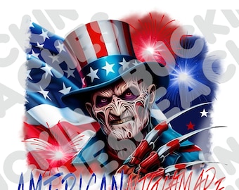 USA, 4th Of July Horror Movie PNG, American Nightmare, 300 dpi,  Sublimation