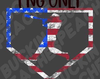 USA Distressed Flag Baseball, Home Plate, Batter, PNG, 300 dpi,  Sublimation