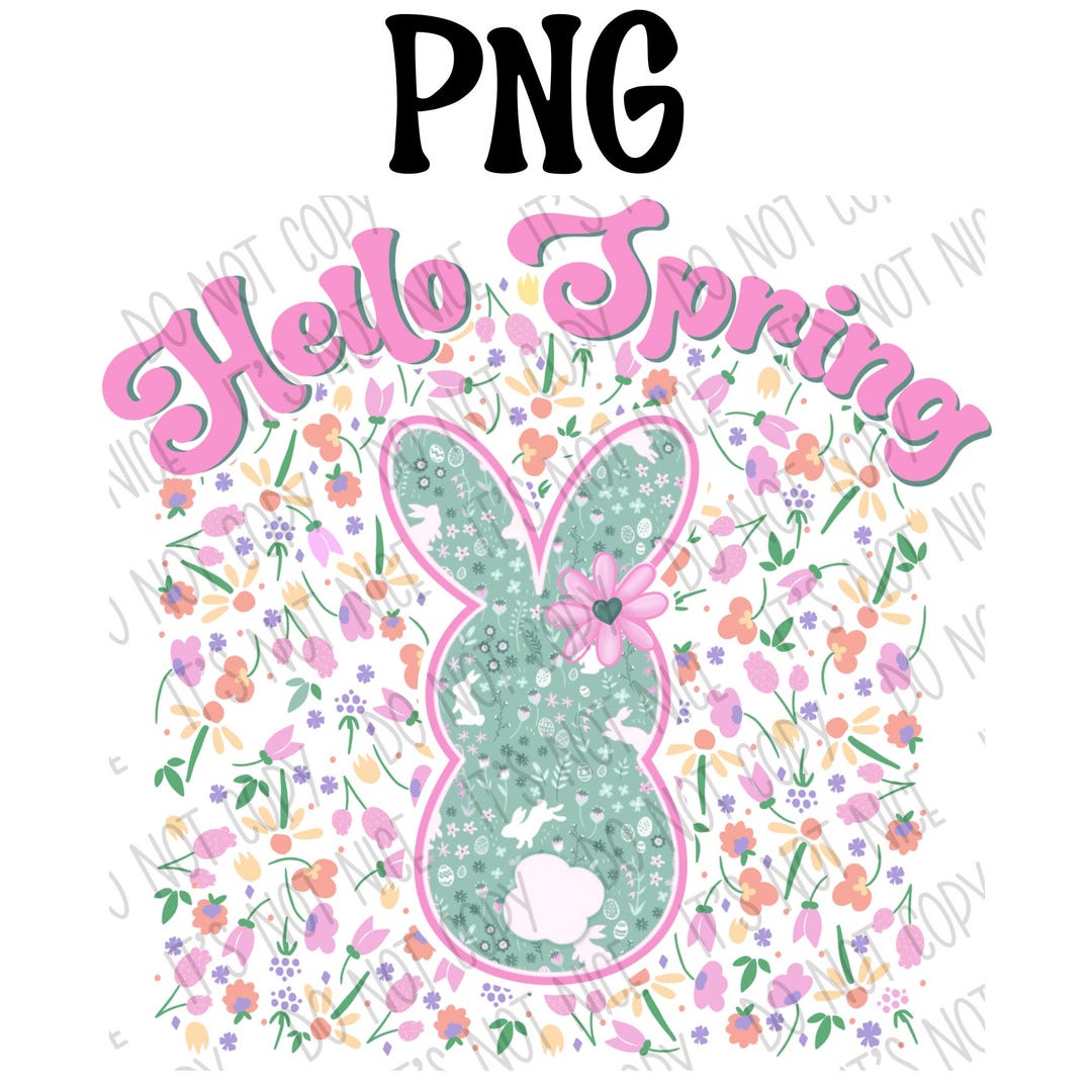 Easter PNG, Cute, Hello Spring, 300 DPI, Original Designer, Sublimation ...