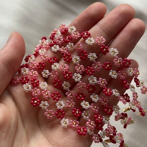 Pink flower Bracelet beaded Bracelet