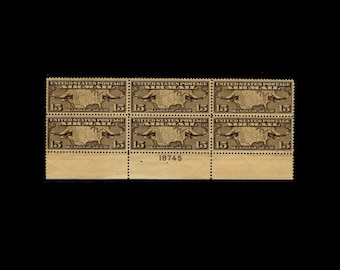 United States Postage Stamps - 1926-7 - Scott #C8 - Mint - Never Hinged - Plate Block of 6 - 10 Cent Map and Mail Planes