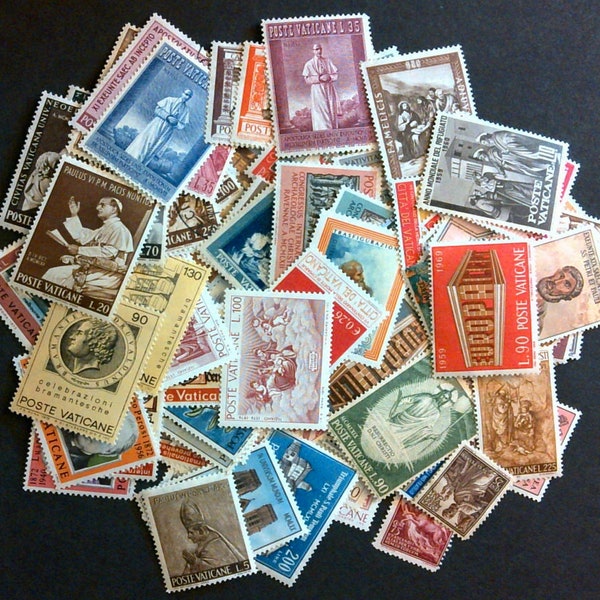 Vatican Postage Stamps - 100 Different Stamps - Mint and Used