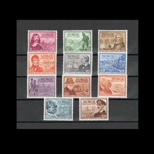 Norway Stamps - 1947 The 300th Anniversary of the Norwegian Mail Service - Complete Set - Mint/NH
