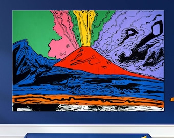 Impresión giclée del Vesubio de Andy Warhol Arte de pared grande Decoración de habitación Decoración de apartamento Impresión de Andy Warhol Envío gratis Arte abstracto colorido en lienzo