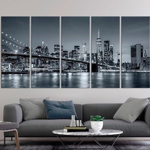 New York canvas photography Room decor Large wall art Office decor Living room decor Black and white wall art Free shipping Canvas wall art