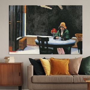 Automat by Edward Hopper print Large wall decor Room decor Restaurant decor Kitchen decor American Retro art Free shipping Canvas wall art