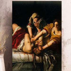 Judith Beheading Holofernes by Artemisia Gentileschi (1614) Replica on canvas Famous art Baroque artwork Vintage painting Free shipping
