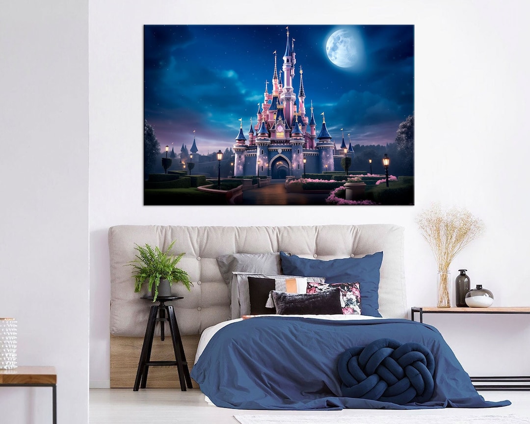 Princess Castle Canvas Nursery Decor Gift for Kid Bedroom Decor Girly ...