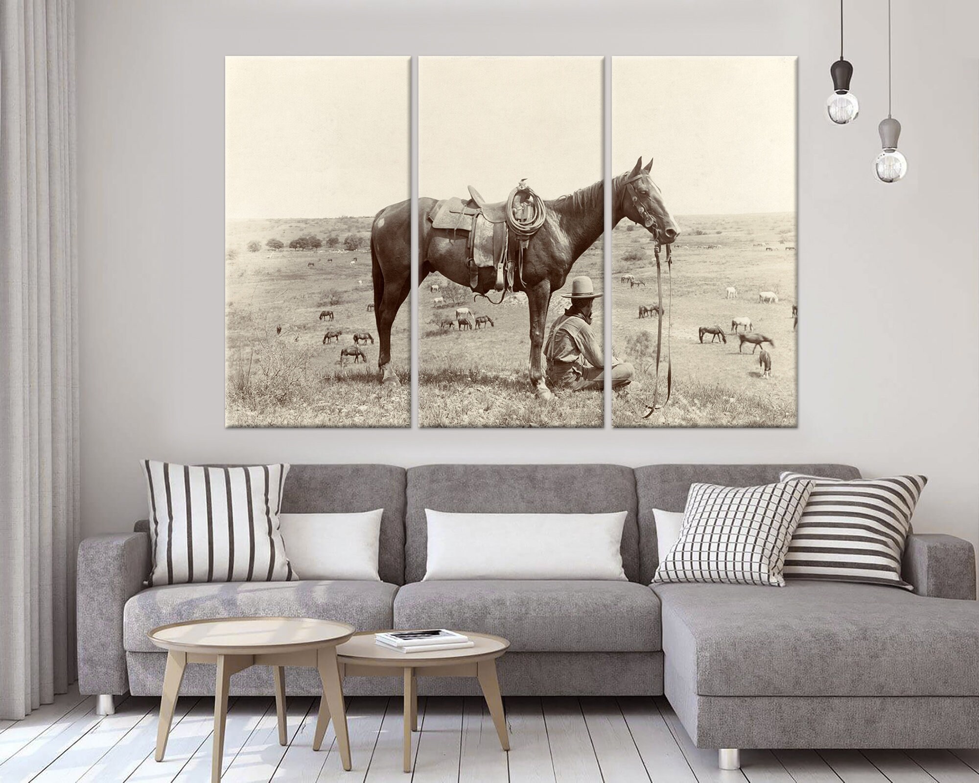Western Photography Black an White Print Apartment Decor Horse Art ...