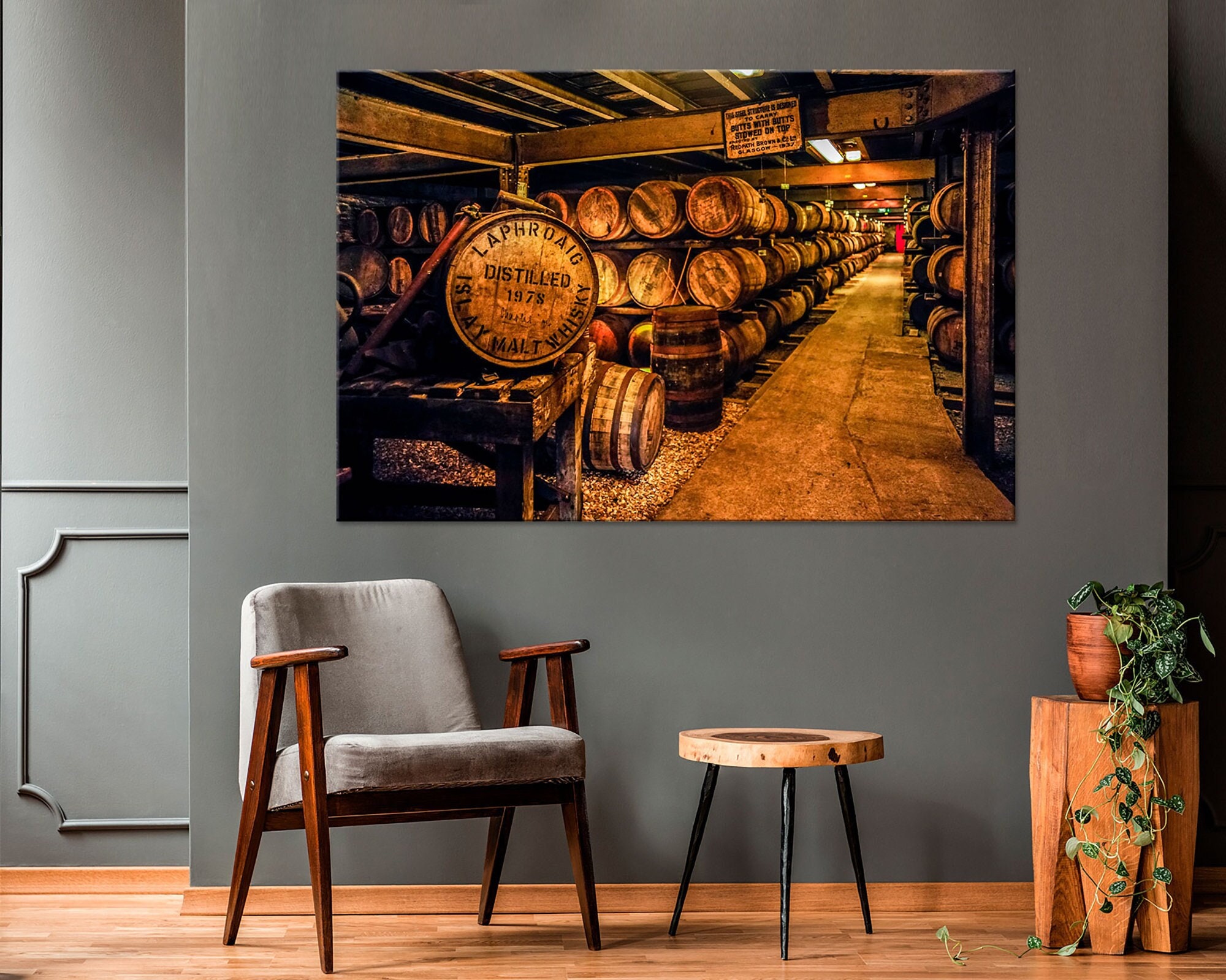 Bourbon Barrels Photography Print Man Cave Decor Restaurant Decor