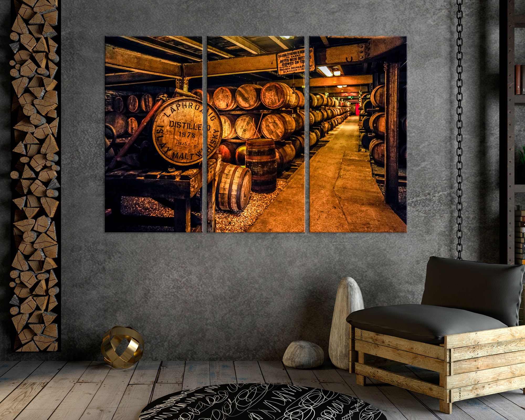 Bourbon Barrels Photography Print Man Cave Decor Restaurant Decor