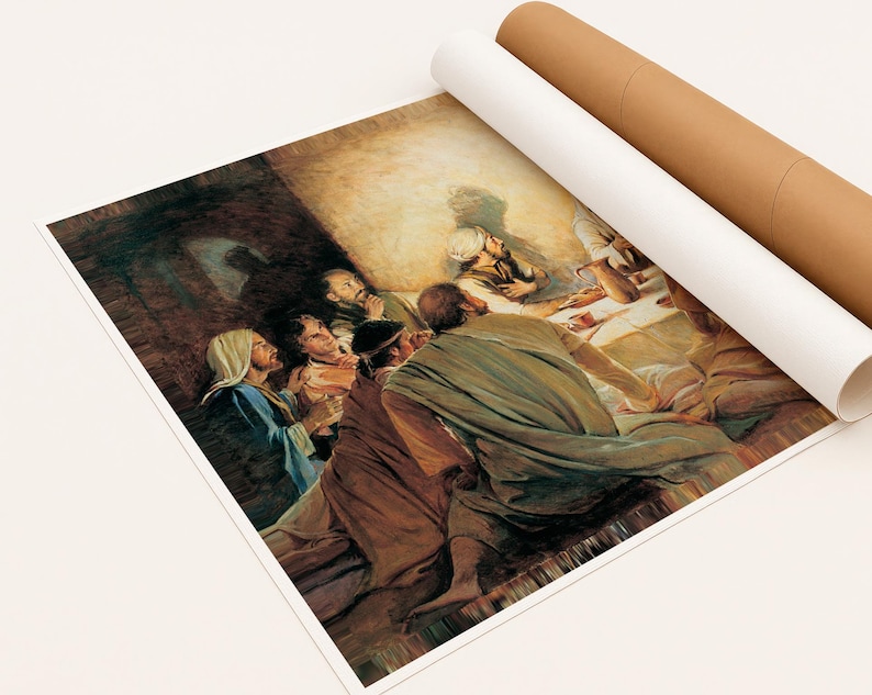 The Last Supper print Christian wall art Apartment decor Large wall art Catholic art prints Jesus Bible art Free shipping Canvas wall art Rolled Canvas