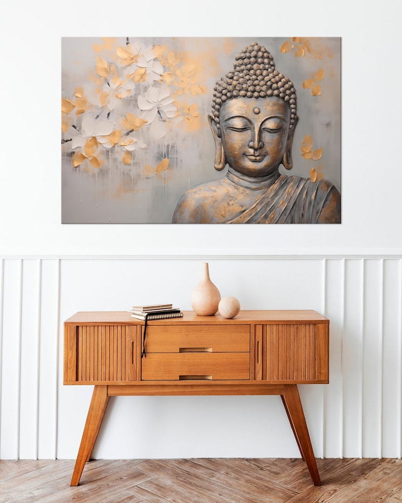 Peaceful Buddha artwork Zen wall art, Art prints, Canvas wall art, Room wall decor, Extra large wall art
