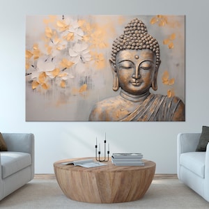 Peaceful Buddha artwork Zen wall art, Art prints, Canvas wall art, Room wall decor, Extra large wall art