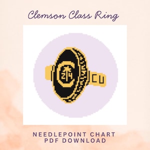 Anillo de graduación de Clemson / Gráfico de bordado digital