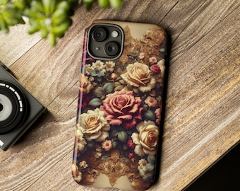 Victorian Rose Elegance | iPhone 16, iPhone 16 plus, Samsung Galaxy, iPhone 13 case, iPhone 14 case, aesthetic | Tough Phone Case