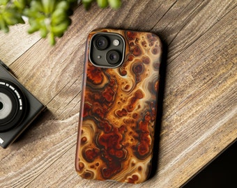 Amboyna Burl Vortex | iPhone 16 plus, iPhone 16 Pro, Samsung Galaxy, iPhone 13 case, iPhone 14 case, aesthetic | Tough Phone Case