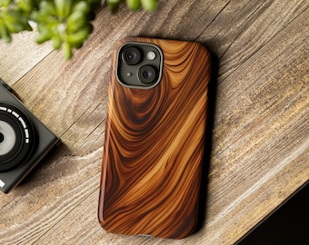 Koa Wood | iPhone 16 plus, iPhone 16 Pro Samsung Galaxy S24, S23, S22, S21, iPhone 13 case, iPhone 14 case, aesthetic | Tough Phone Case
