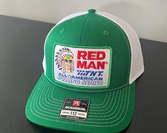 Red Man TNT Pulling Series Chewing Tobacco Trucker Hat Richardson 112 Cap Vintage Style