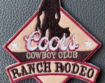 Coors Cowboy Club Ranch Rodeo Beer Vintage Style Retro Iron Sew One Patch Cap Hat