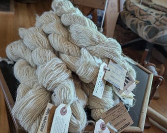 Navajo Churro Handspun Single Ply Yarn - DK, white 2 oz ~150yds