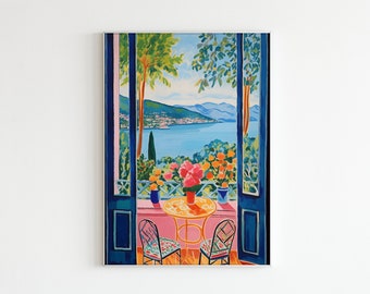 Matisse Open Window Collioure View | Modern Art Poster | Colorful Home Decor | Henri Matisse Wall Art Print | Abstract Garden | Collioure