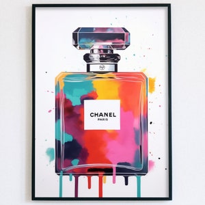 Tableau Fashion Coco Chanel N°5 Aquarelle