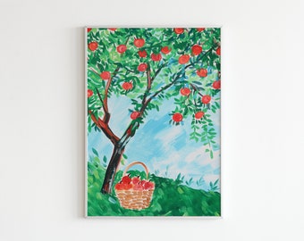 Henri Matisse Apple Tree Poster, Colorful Still Life Art Print, Plein Air Painting, Matisse Fruit Artwork, Impressionist Fauvism Art