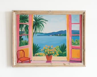 Henri Matisse Open Window Print, Coastal Mediterranean Art, Colorful Fauvism Decor, Modern Art Poster, Artistic Home Decor, Matisse Painting