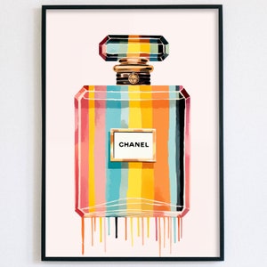 Coco Chanel Poster, Peonies Print, Chanel Watercolor, No.5 Perfume, Chanel  Perfume Bottle, Designer Poster, Chanel Print, Luxury Fashion Art