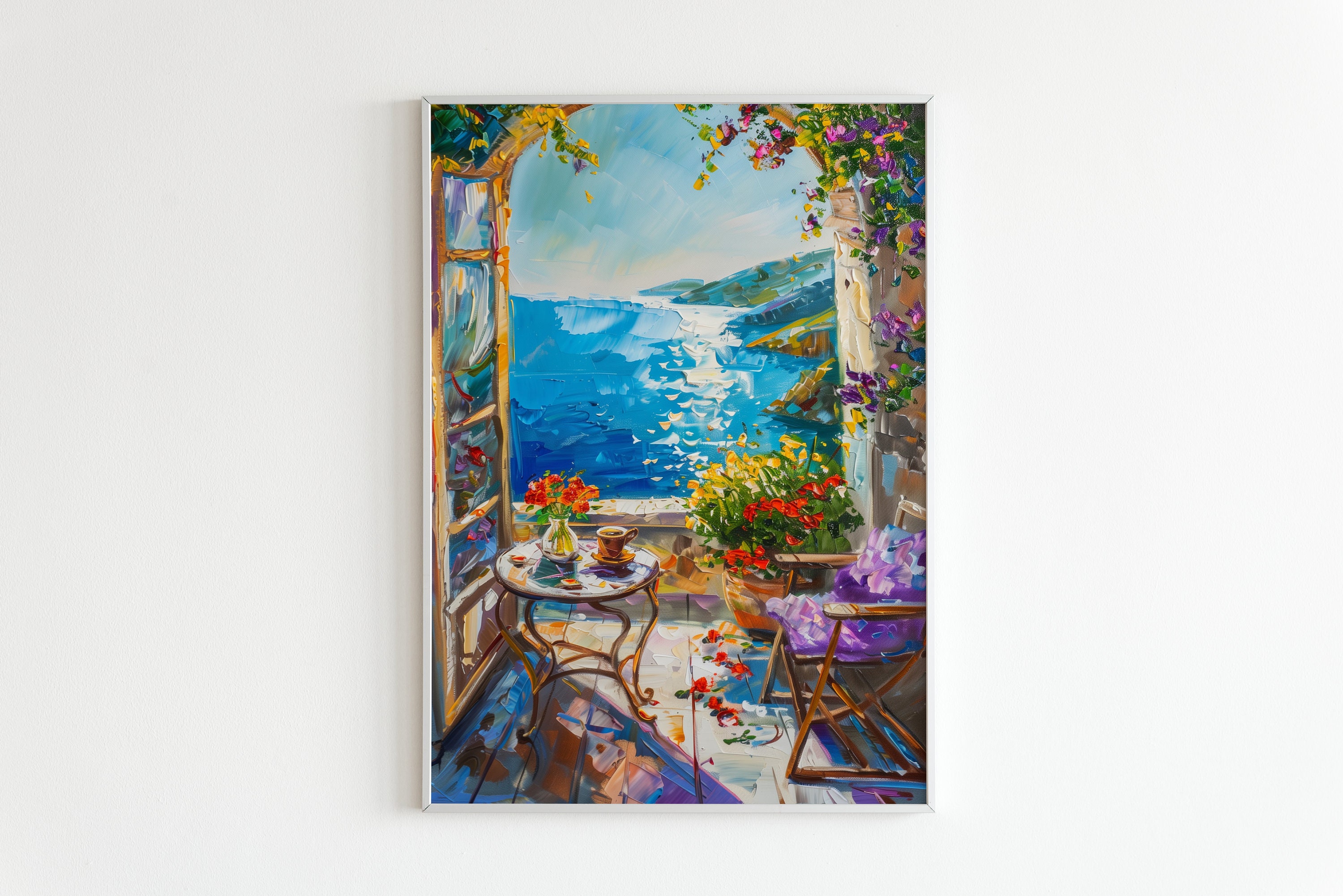 Henri Matisse Open Window Poster, Oceanfront Balcony Art Print, Colorful Coastal Wall Decor, Fauvism Painting, Matisse Artwork