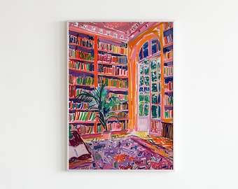 Henri Matisse Library Poster, Library Print, Vibrant Book Wall Art, Colorful Bookish Art, Modern Literary Artwork, Book Lovers Decor