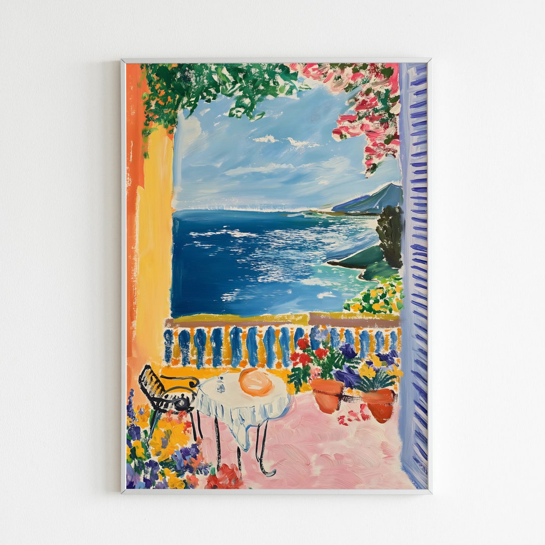 Matisse Open Window, Mediterranean Art Print, Realistic Coastal