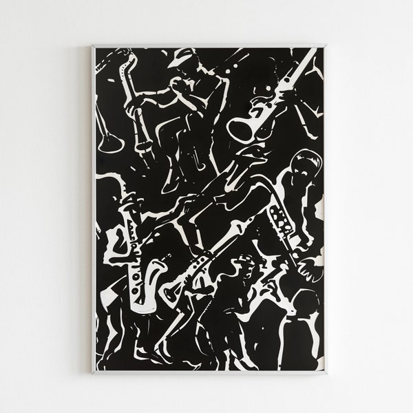 Black and White Band Poster Etsy