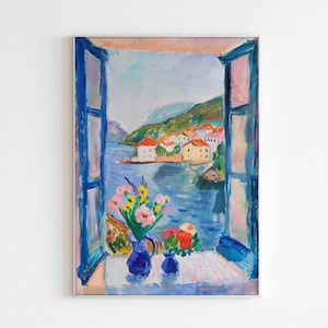 Henri Matisse Open Window Poster, Modern Fauvism Art Print, Coastal Wall Decor, Mediterranean Sea View, Matisse Painting, Exhibition Poster