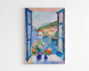Henri Matisse Open Window Poster, Modern Fauvism Art Print, Coastal Wall Decor, Mediterranean Sea View, Matisse Painting, Exhibition Poster