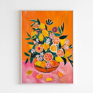 Henri Matisse Poster, Citrus Still Life Print, Colorful Fauvism Art Print, Modern Wall Art, Bold Kitchen Decor, Matisse Painting, Vintage