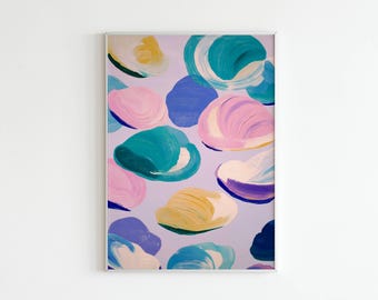Oyster Shell Painting Print, Henri Matisse Poster, Pastel Abstract Ocean Decor, Beach House Sea Shell Artwork, Coastal Wall Art