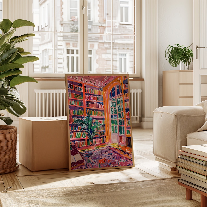 Literary book art print for home office or study room walls
