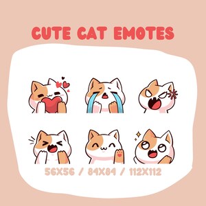Cute Cat Emote - Twitch, Youtube, Discord - @112, 84, 56
