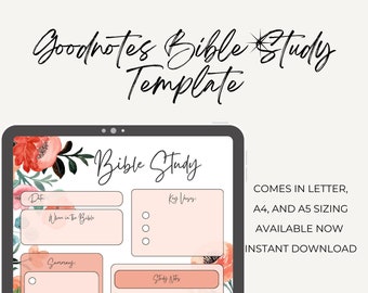 Goodnotes Digital Bible Study Template PDF File for Notability