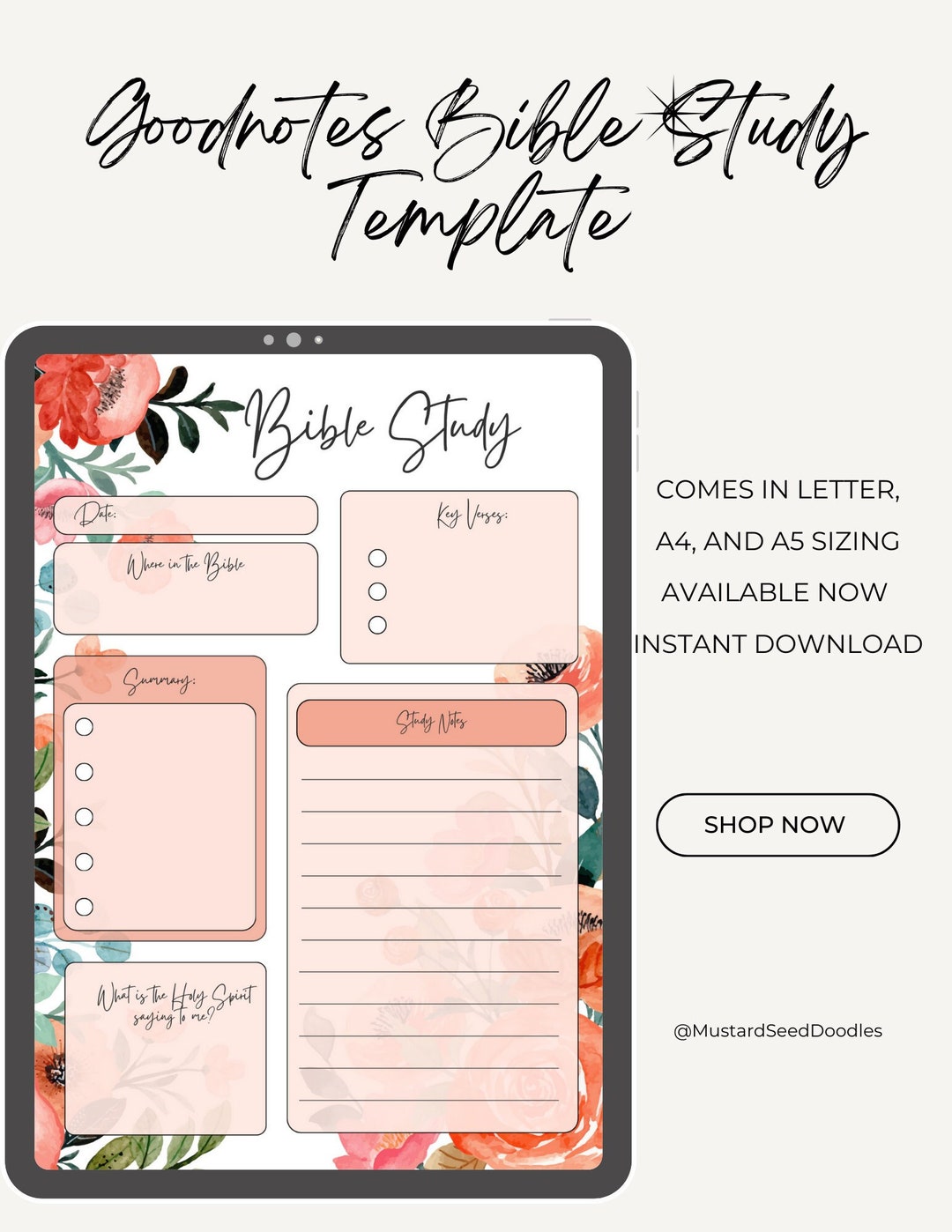 Goodnotes Digital Bible Study Template PDF File for Notability - Etsy