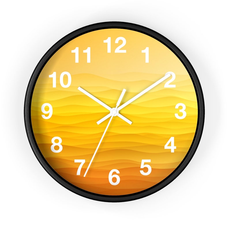 Yellow Simple Wall Clock, Minimalist Design, Contemporary Trendy Wall Decor image 7