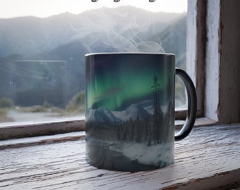 Aurora Borealis Color Changing Coffee Mug, Northern Lights