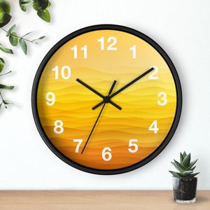 Yellow Simple Wall Clock, Minimalist Design, Contemporary Trendy Wall Decor image 6