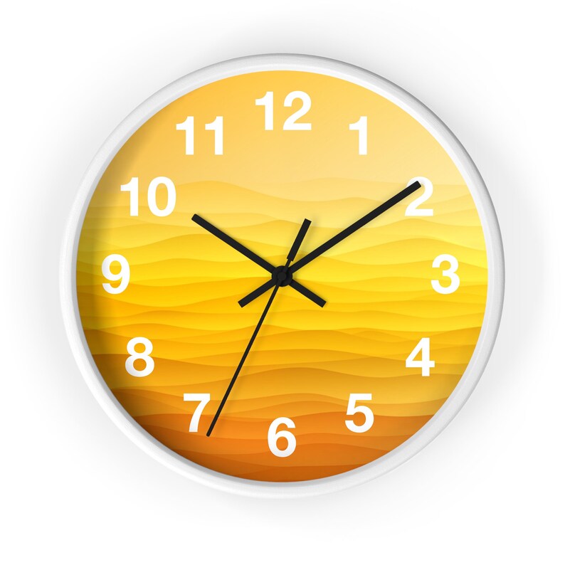 Yellow Simple Wall Clock, Minimalist Design, Contemporary Trendy Wall Decor image 10